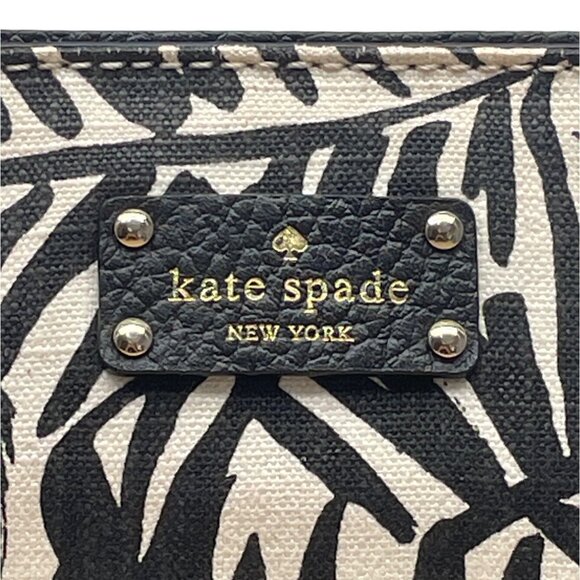 Kate Spade New York Black & White Palm Prin Adjustable Strap Crossbody Bag Sz M - Picture 3 of 11